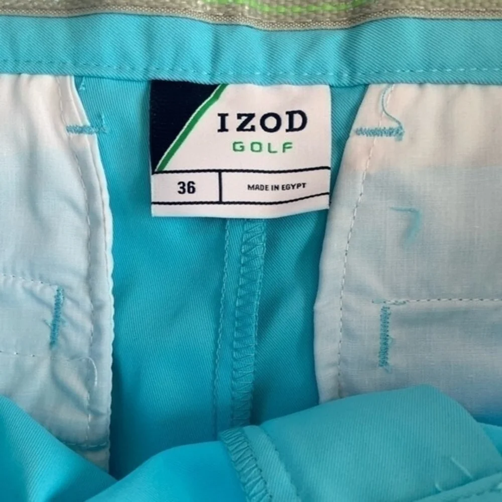 IZOD Men's Classic Fit Golf Shorts 36 Teal Blue 10